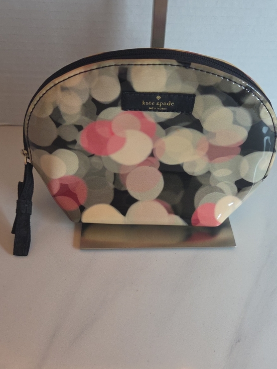 kate spade Handbags - kate spade glossy bokeh cosmetic pouch in black, pink & white